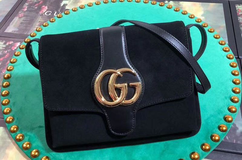 Gucci ‎550126 Arli medium shoulder bags Black suede
