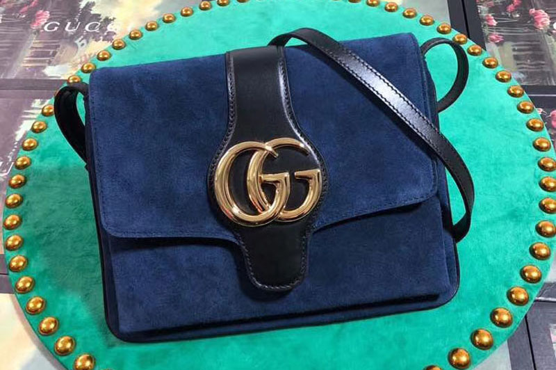 Gucci ‎550126 Arli medium shoulder bags Blue suede