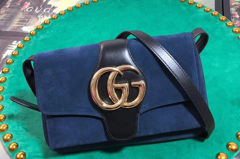 Gucci ‎550129 Arli Small shoulder bags Blue Suede