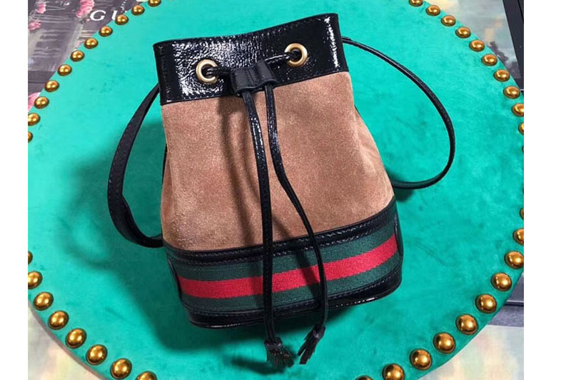 Gucci ‎550620 Ophidia mini GG bucket bags Brown Suede