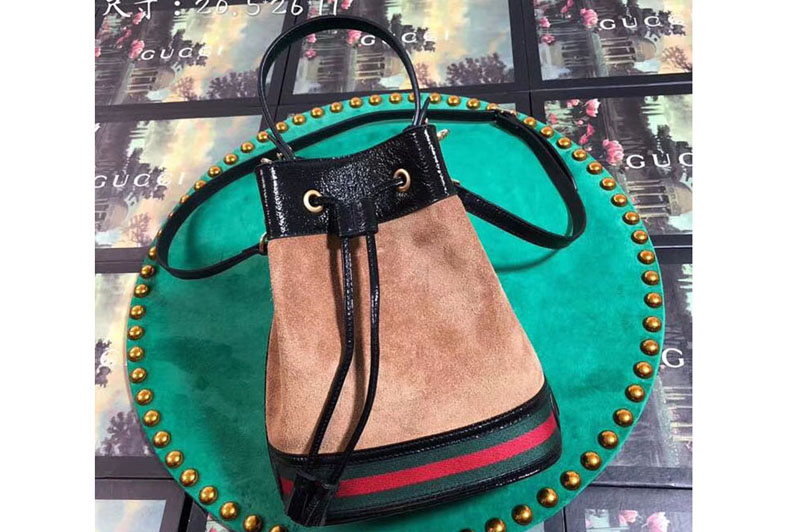 Gucci ‎‎550621 Ophidia Small GG bucket bags Brown Suede