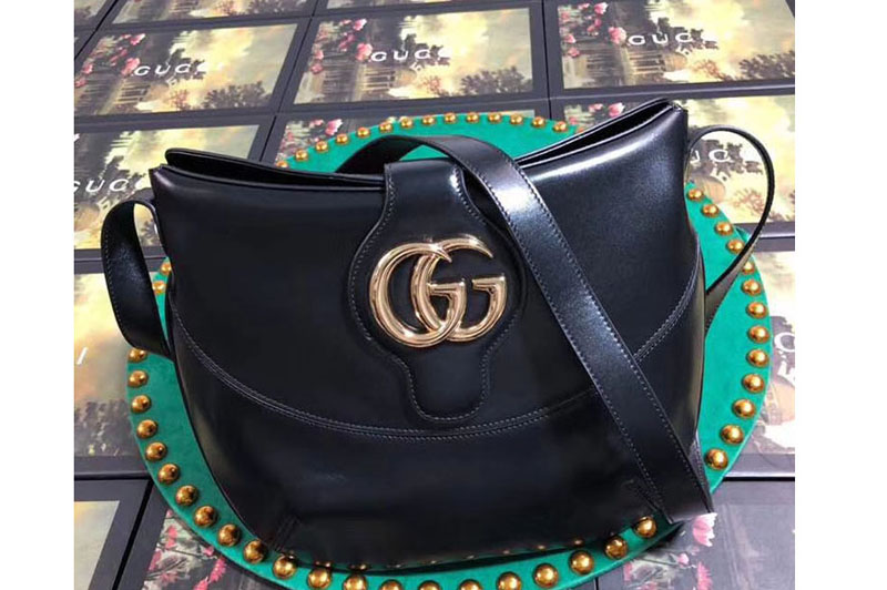 Gucci 568857 Arli medium shoulder bag Black Leather