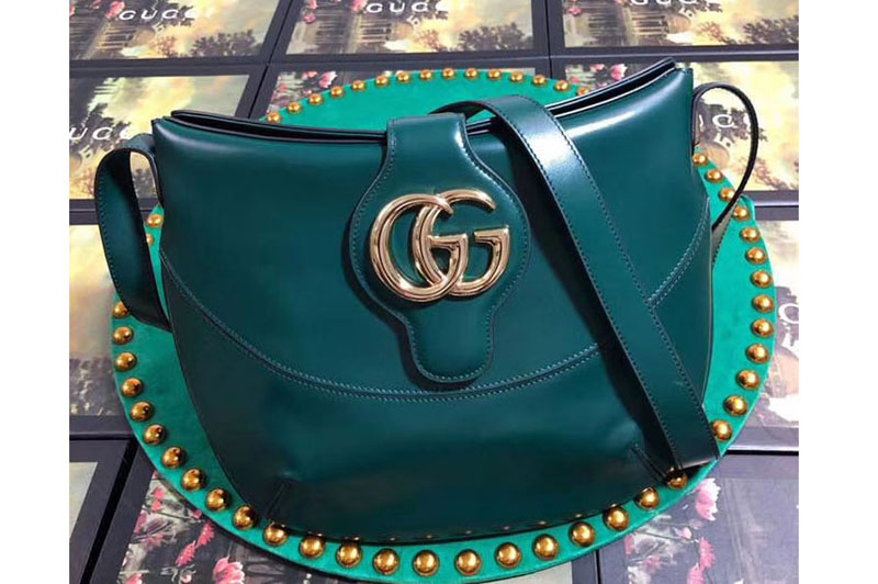 Gucci 568857 Arli medium shoulder bag Green Leather