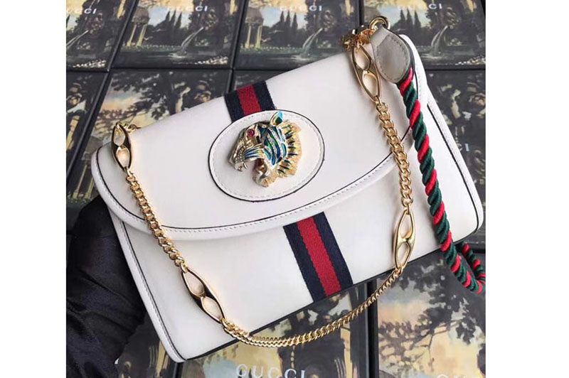 Gucci 564697 Rajah Small shoulder bags White Leather