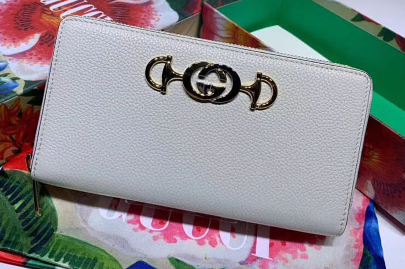 Gucci 570661 Zumi zip around wallet White Leather
