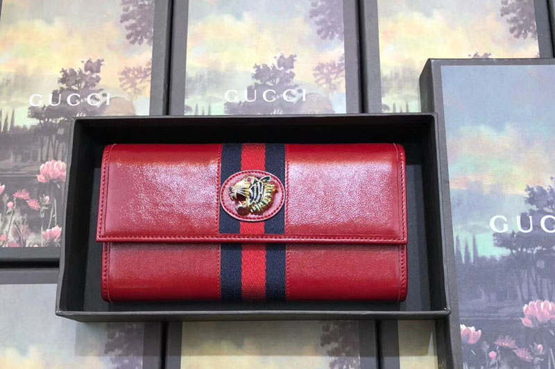 Gucci 573789 Rajah continental wallet Red Leather
