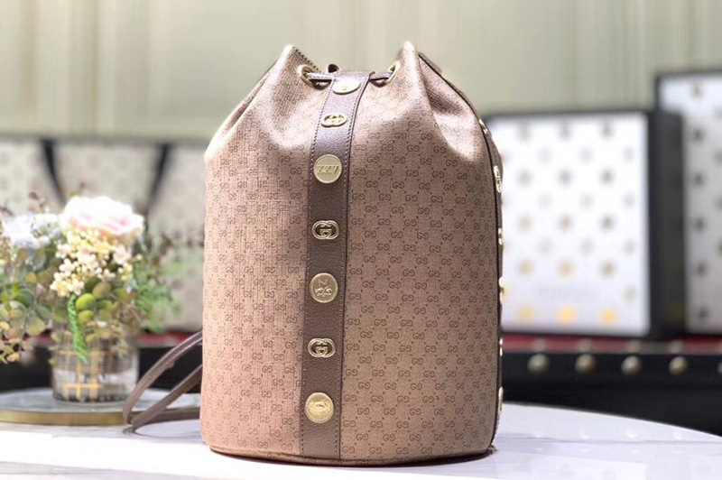 Gucci ‎574775 Mini GG Supreme drawstring backpack Beige/ebony mini GG Supreme canvas