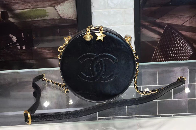 CC Caviar Leather Round Bag A81105 Black