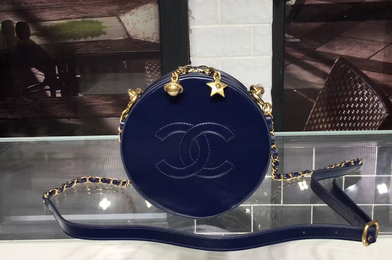 CC Caviar Leather Round Bag A81105 Blue