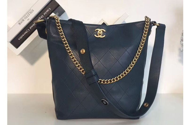 CC Calfskin Hobo Handbag Blue A57576