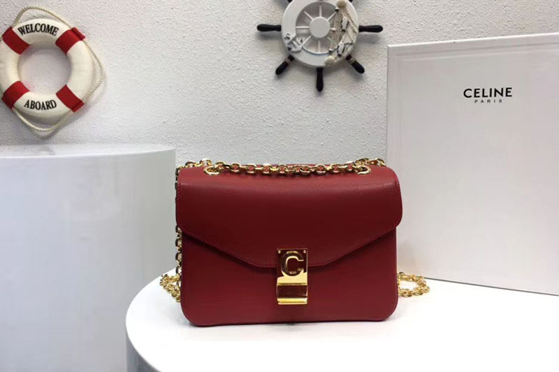 Celine Classic Box Shoulder Bag Calf Leather 8013 Red