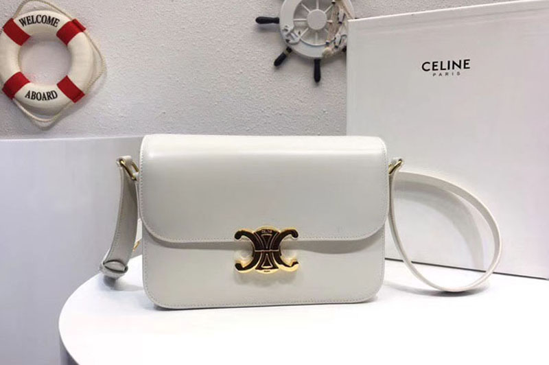 Celine Medium Triomphe Bags White Shiny Calfskin [CE10050-a105] - $329. ...