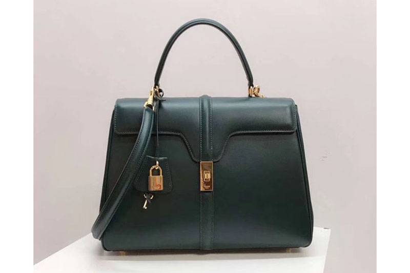Celine Medium/Small 16 Bag in satinated calfskin Leather Green
