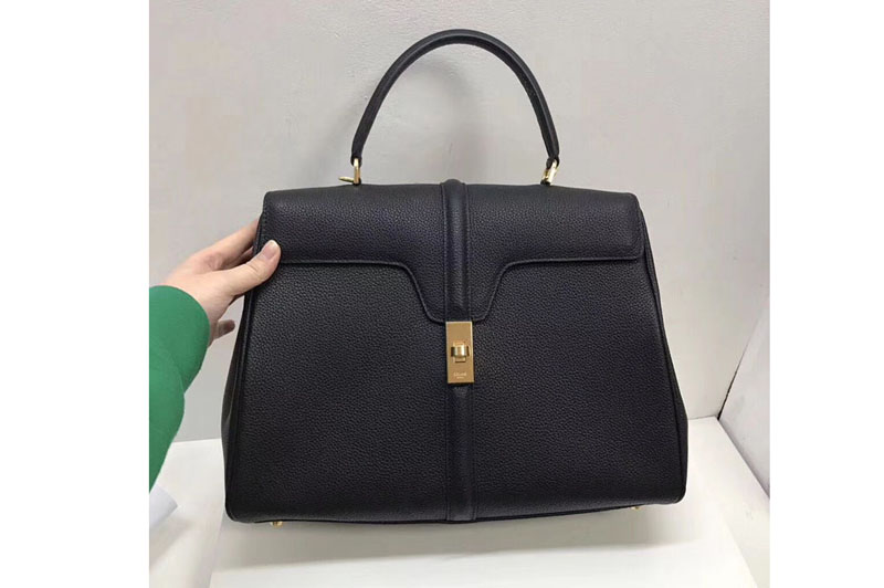 Celine Medium/Small 16 Bag in Grained calfskin Leather Black