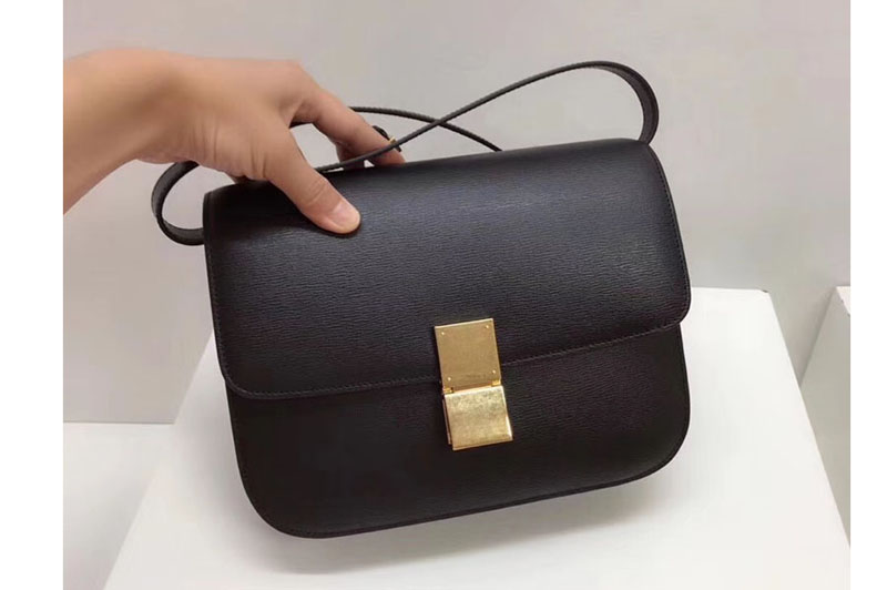 Celine Medium Classic Box Bag Original Calfskin Leather Black