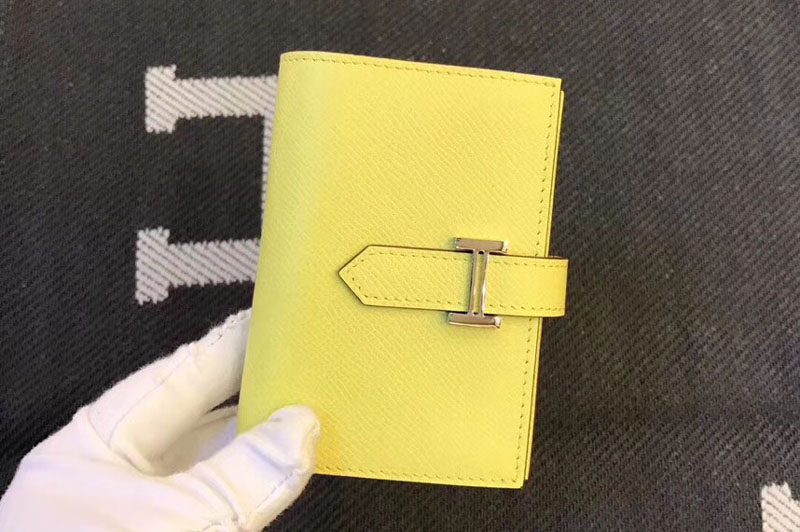 Hermes Multi Wallets And Card Holder Original Epsom Leather Lemon