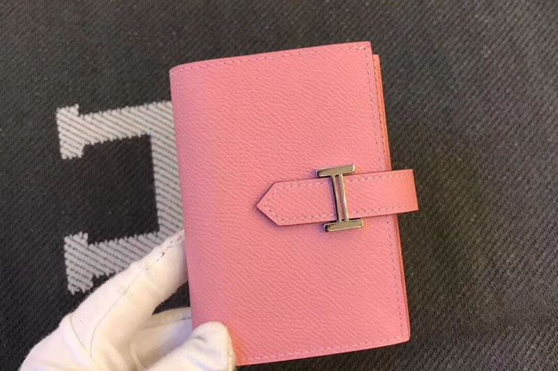 Hermes Multi Wallets And Card Holder Original Epsom Leather Pink