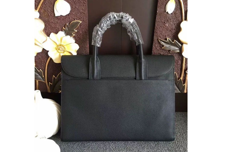 Mens Hermes 38cm Messenger Bags Original Togo Leather Black