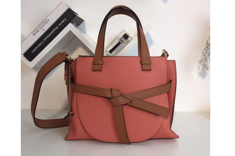 Loewe Gate Top Handle Small Bags Pink Tulip/Tan