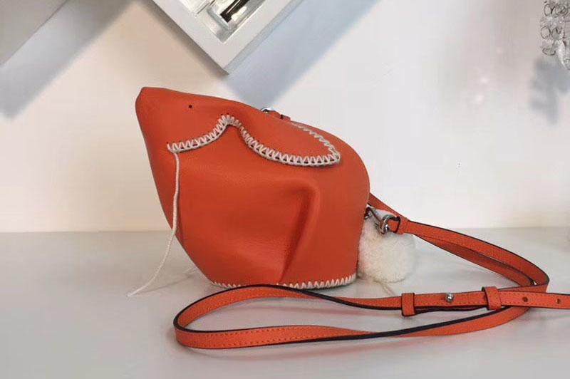 Loewe Bunny Macrame Mini Leather Shoulder Bags Orange