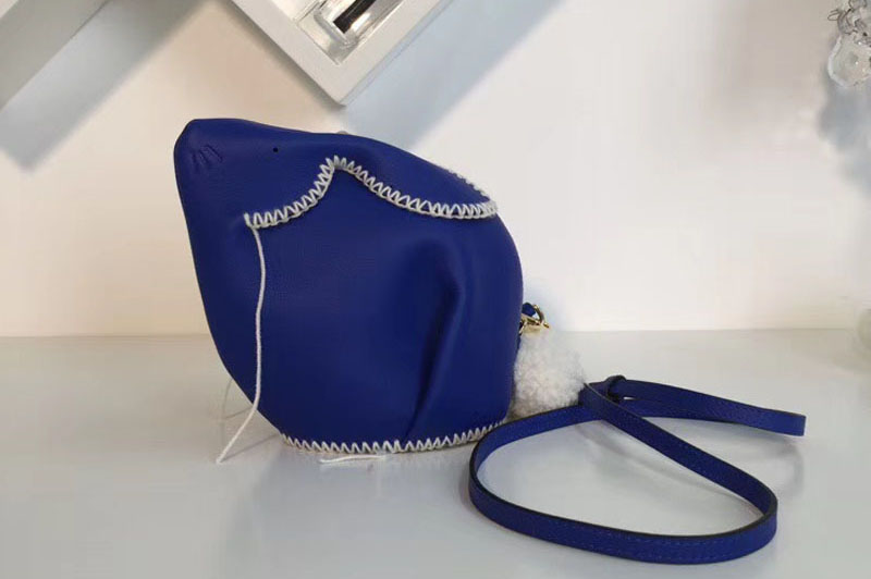 Loewe Bunny Macrame Mini Leather Shoulder Bags Blue