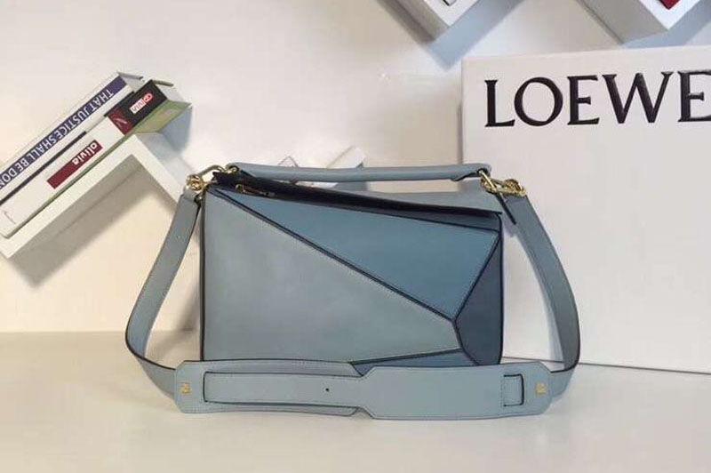 Loewe Puzzle Bags Original Calf Leather Blue/Light Blue