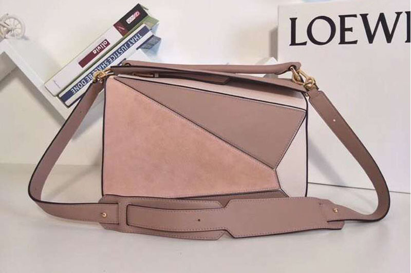 Loewe Puzzle Bags Original Calf Leather Pink/Light Pink/White
