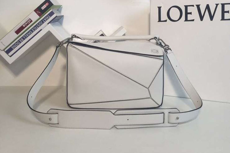 Loewe Puzzle Bags Original Calf Leather White