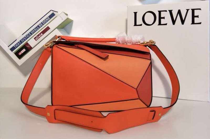 Loewe Puzzle Bags Original Calf Leather Orange/Red