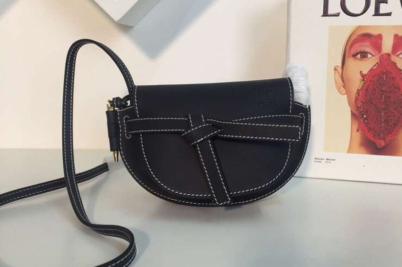 Loewe Mini Gate Bags Original Soft Calf Leather Black
