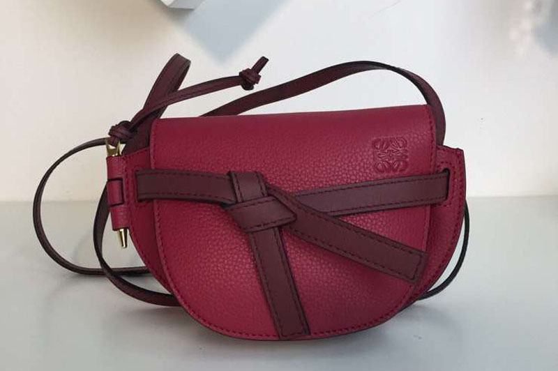 Loewe Mini Gate Bags Original Soft Calf Leather Fushsia