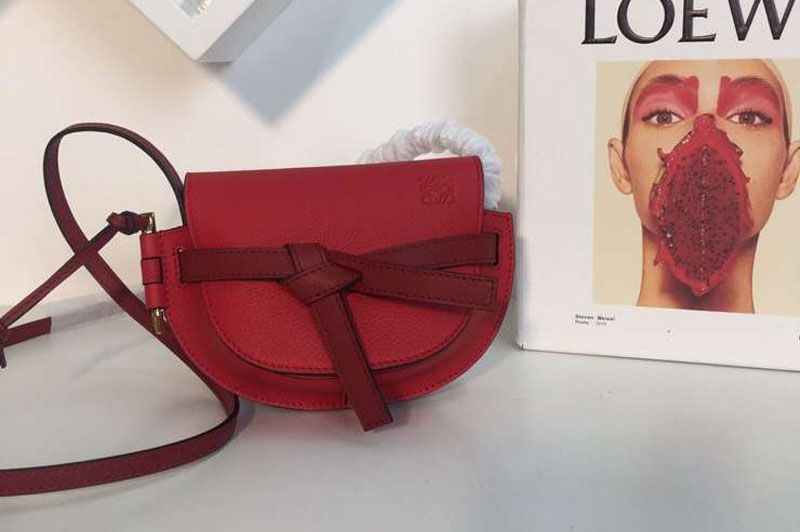 Loewe Mini Gate Bags Original Soft Calf Leather Red