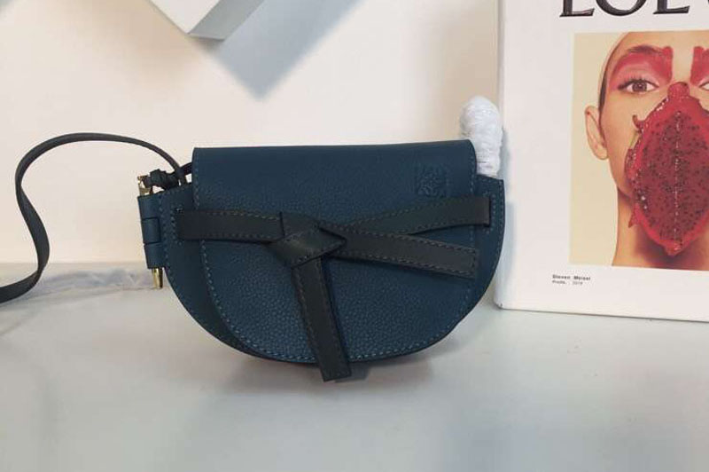 Loewe Mini Gate Bags Original Soft Calf Leather Blue