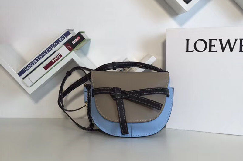 Loewe Gate Small Bags Original Leather Grey/Blue