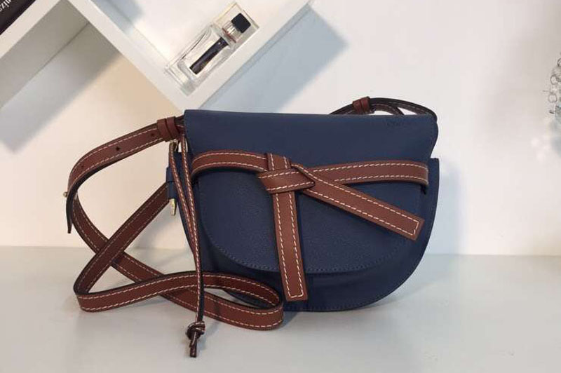Loewe Gate Small Bags Original Soft Calf Leather Blue