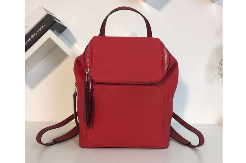 Loewe Goya Small Backpack Soft Natural Calf Red