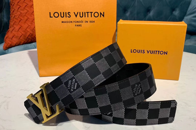 Louis Vuitton M0107S LV Initiales 40mm Reversible Belt Damier Infini Leather Gold Buckle