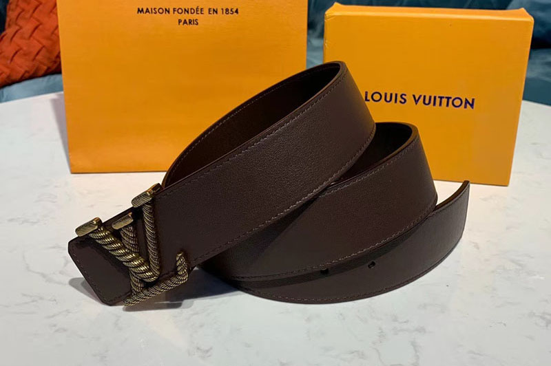 Louis Vuitton M0164U LV Mosaic 40mm Reversible Belt Brown calf leather