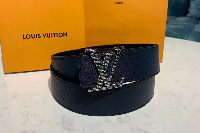 Louis Vuitton M0163U LV Mosaic 40mm Reversible Belt Blue calf leather