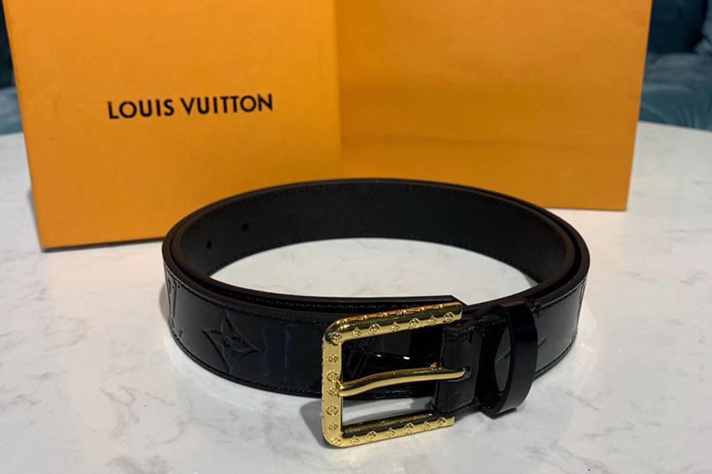 Louis Vuitton M0201U LV Daily LV 30mm Belt Black Monogram Vernis calf leather
