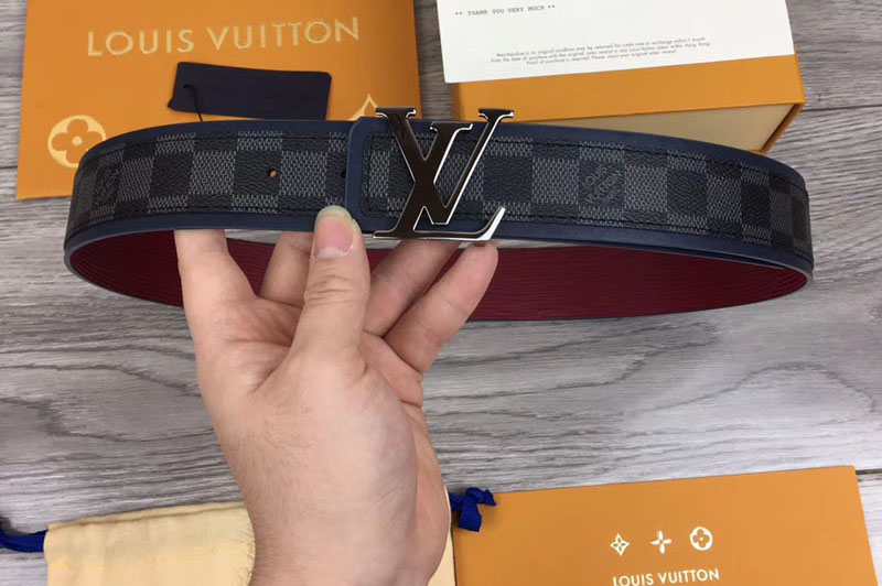 Louis Vuitton M0197U LV Initiales 40mm Reversible Belt Damier Graphite Canvas Black LV Buckle
