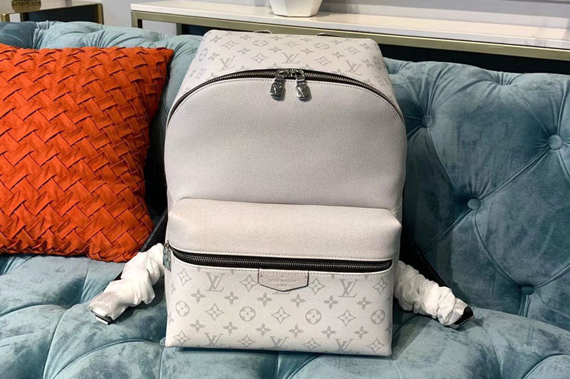 Louis Vuitton M30232 Discovery Backpack PM Bags White Monogram canvas and Taiga leather
