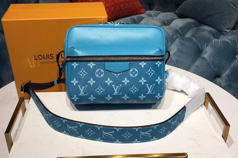 Louis Vuitton M30241 Outdoor Messenger Taiga Leather Blue