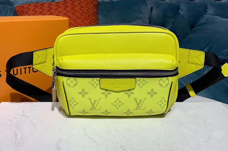 Louis Vuitton M30251 LV Outdoor Bumbag Bags Lime Green Monogram canvas and Taiga Leather