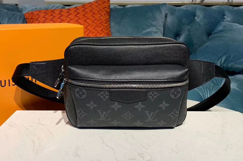 Louis Vuitton M30245 LV Outdoor Bumbag Bags Black Monogram canvas and Taiga Leather
