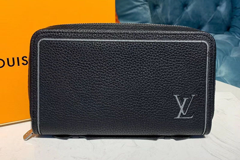 Louis Vuitton M41503 LV Clutch Zippy Wallet Black Taurillon leather ...