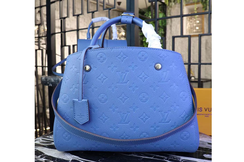 Louis Vuitton M41048 Monogram Empreinte Montaigne MM Bags Blue