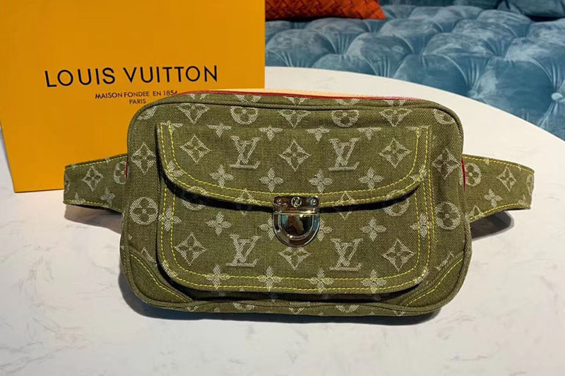 Louis Vuitton M44466 Bumbag Bag Green Monogram Denim