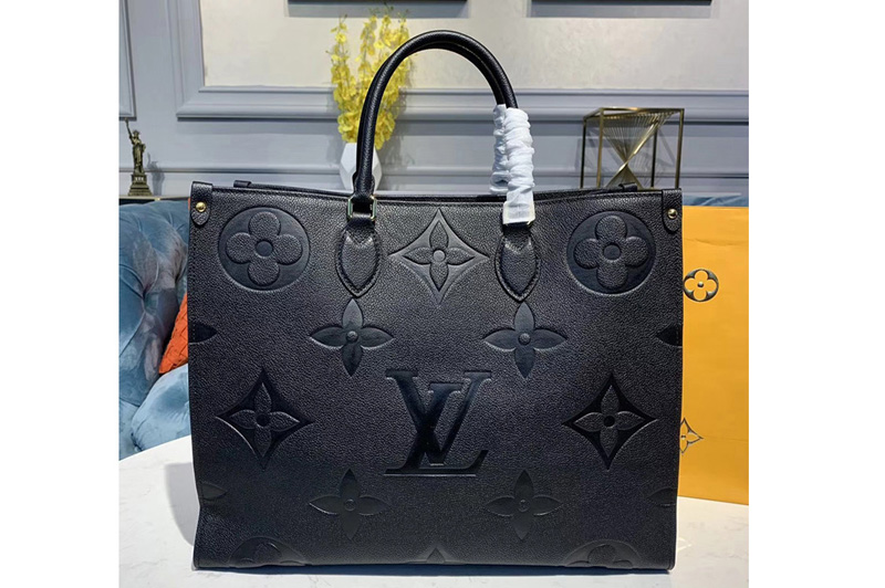 Louis Vuitton M44570 LV Onthego tote bags Black Taurillon leather