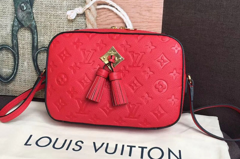 Louis Vuitton M44606 LV Saintonge Bags Monogram Empreinte Leather Red